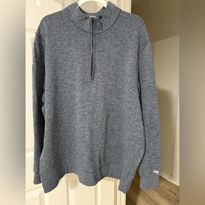 Nike Men's Heathered Blue Zip-Up Sweater